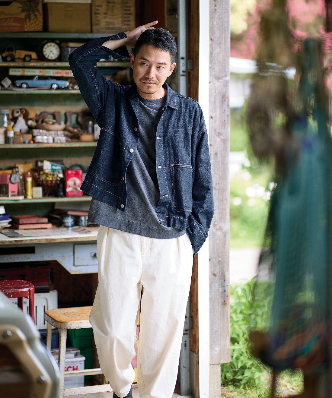 Sunny clouds|サニークラウズミニ裏毛で作ったＴシャツ〈メンズ〉とサニークラウズ素敵な白パン〈メンズ〉のコーディネート