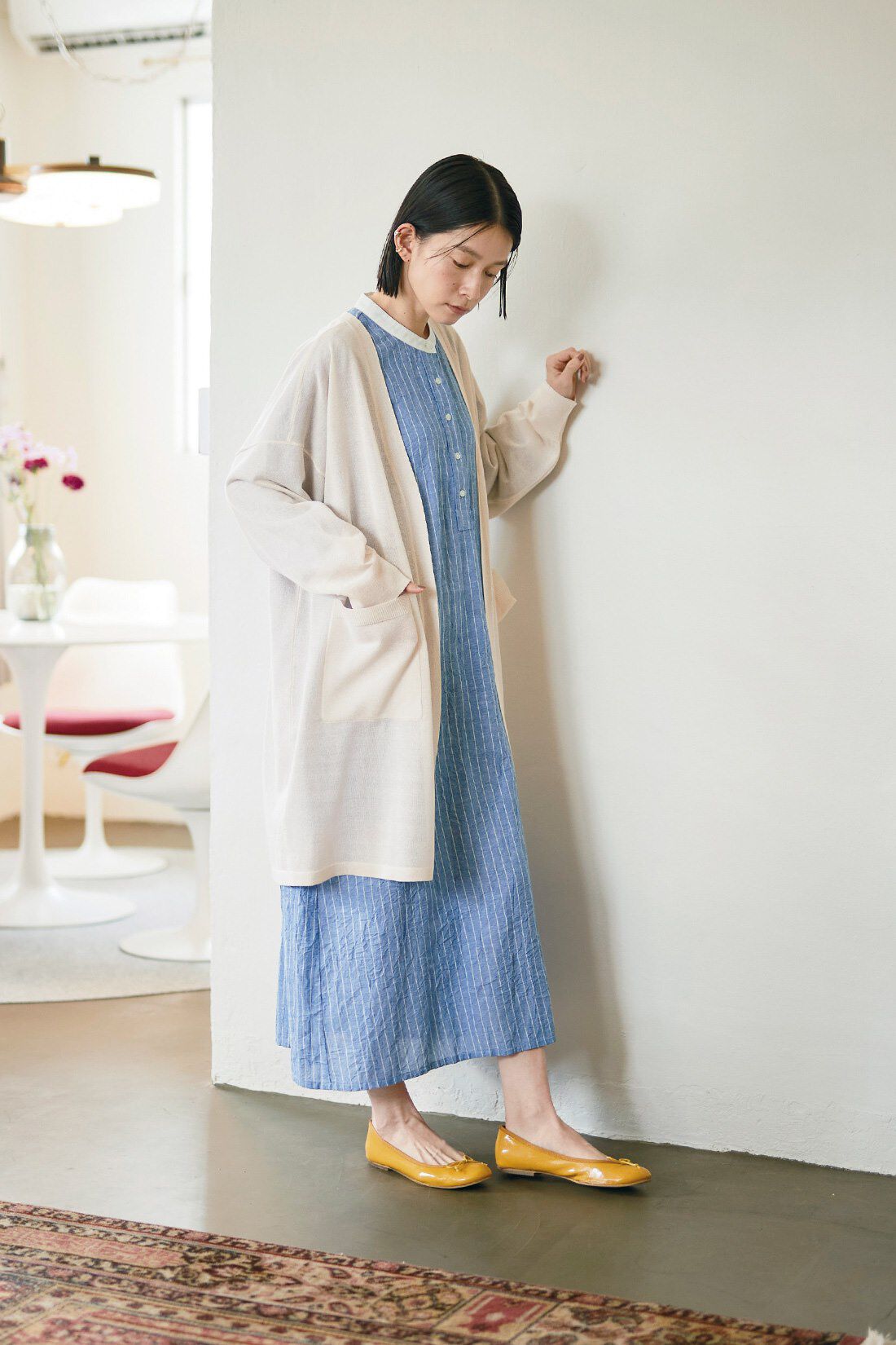 Sunny clouds|サニークラウズ シワっとストライプワンピース〈レディース〉