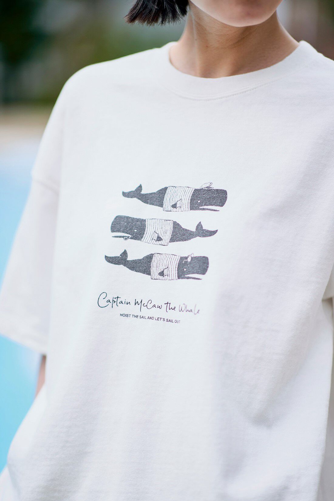 Sunny clouds［サニークラウズ］|サニークラウズ　くじらの船長Tシャツ〈レディース〉