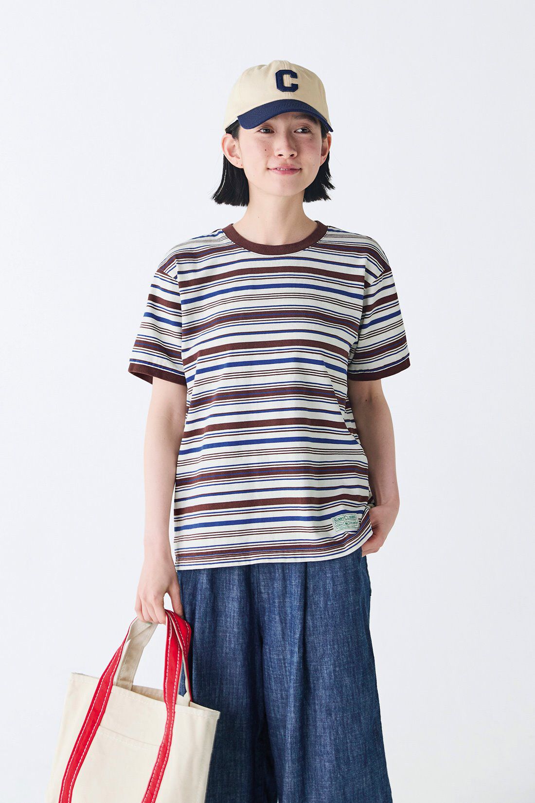 Sunny clouds［サニークラウズ］|サニークラウズ　feat. mii 　マルチなボーダーTシャツ〈レディース〉|身長162cm/トップスMサイズ/ボトムスMサイズ