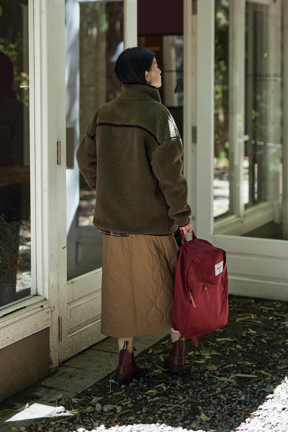 Sunny clouds|サニークラウズ コタツフリースボアジャケット〈レディース〉|モデル身長162cm/着用サイズM