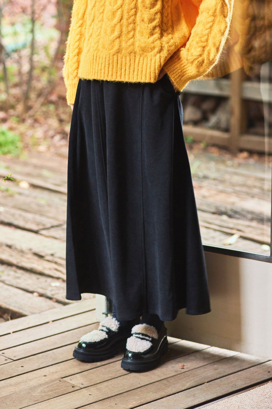 and myera|and myera カットソーツイルのフレアスカート