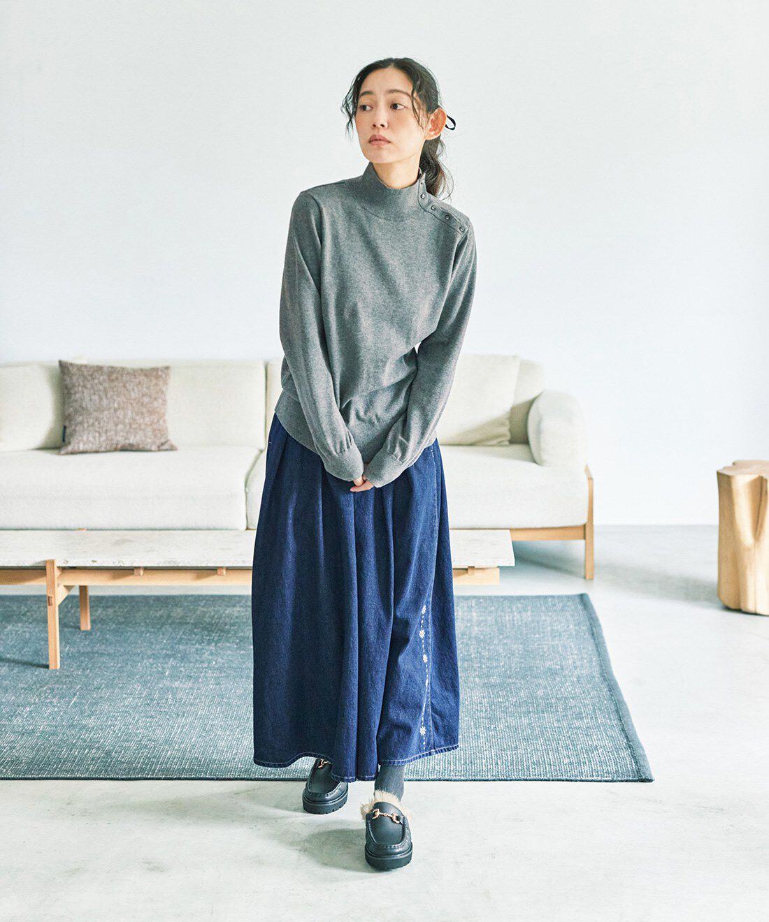 and myera|綿100% ボタン開き タートルのコーディネート