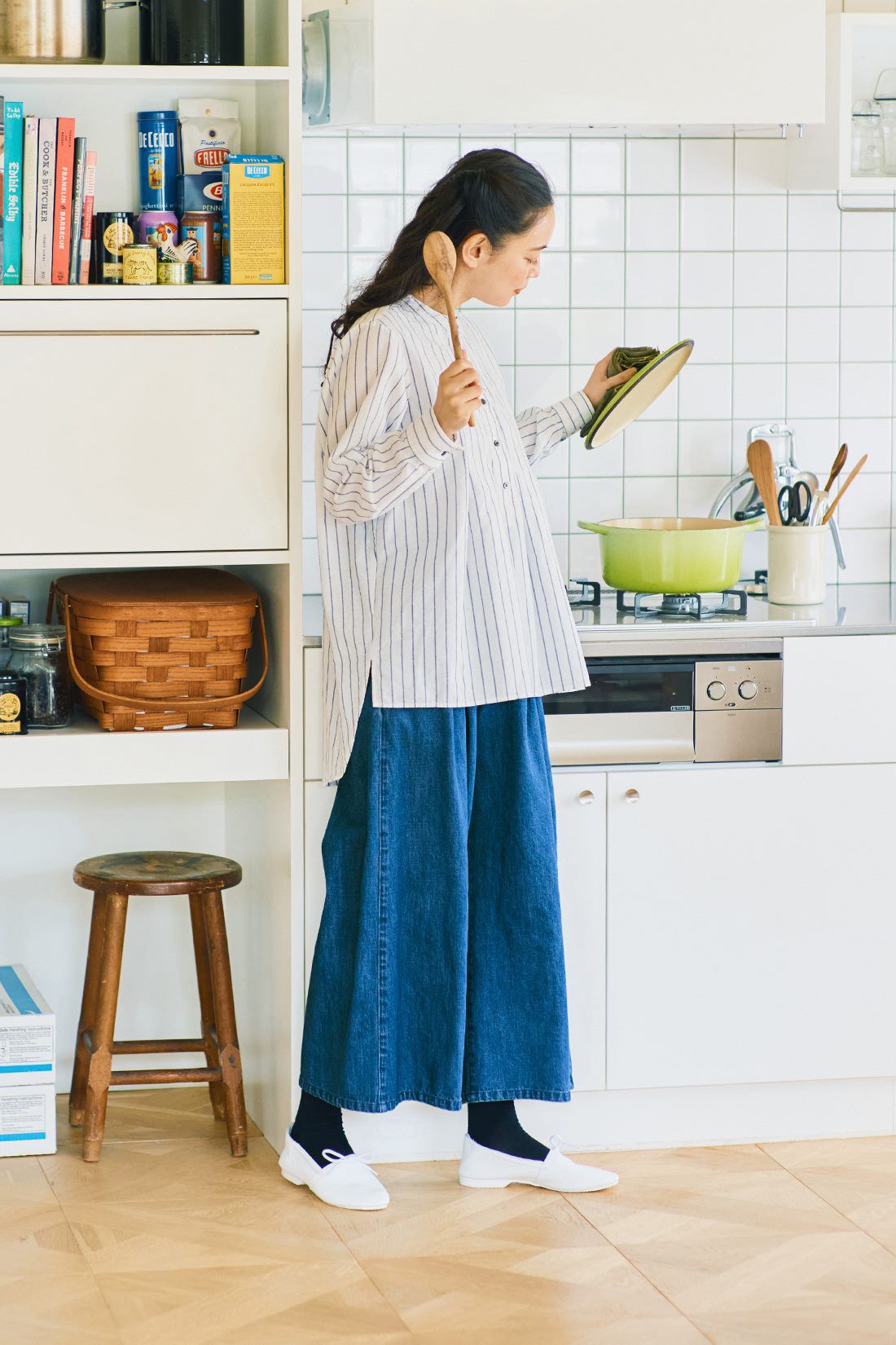 and myera［アンドマイラ］|and myera デニムのキュロットパンツ