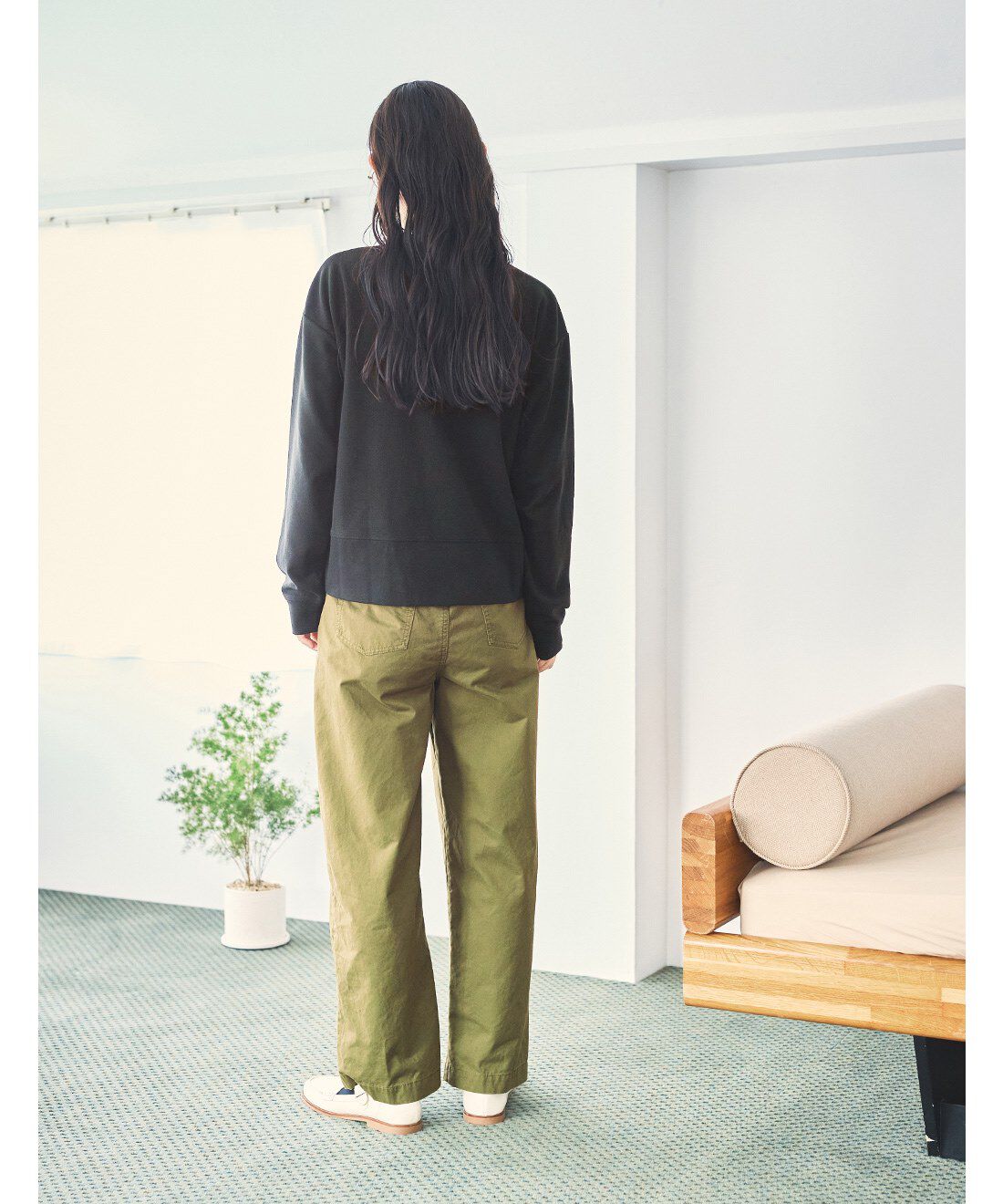 and myera［アンドマイラ］|and myera ５ポケットチノパン〈カーキ〉