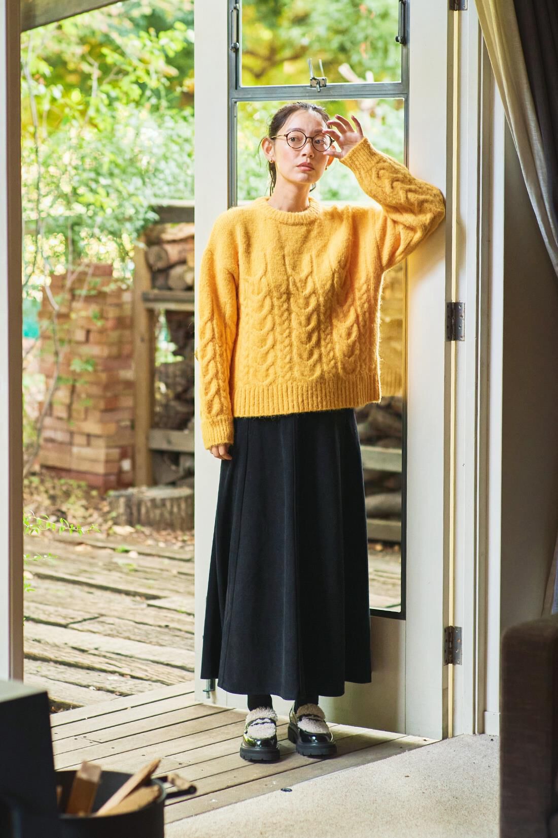 and myera|and myera カットソーツイルのフレアスカート