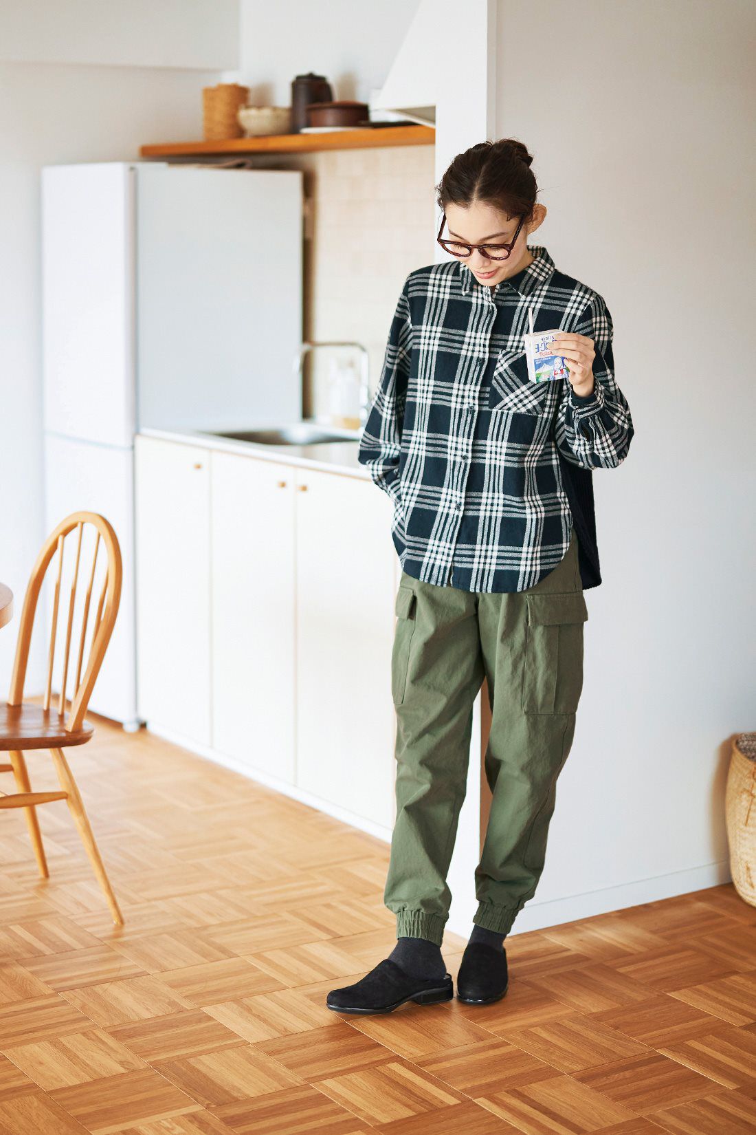 and myera|ａｎｄ　ｍｙｅｒａぬくもりのチェックシャツのコーディネート