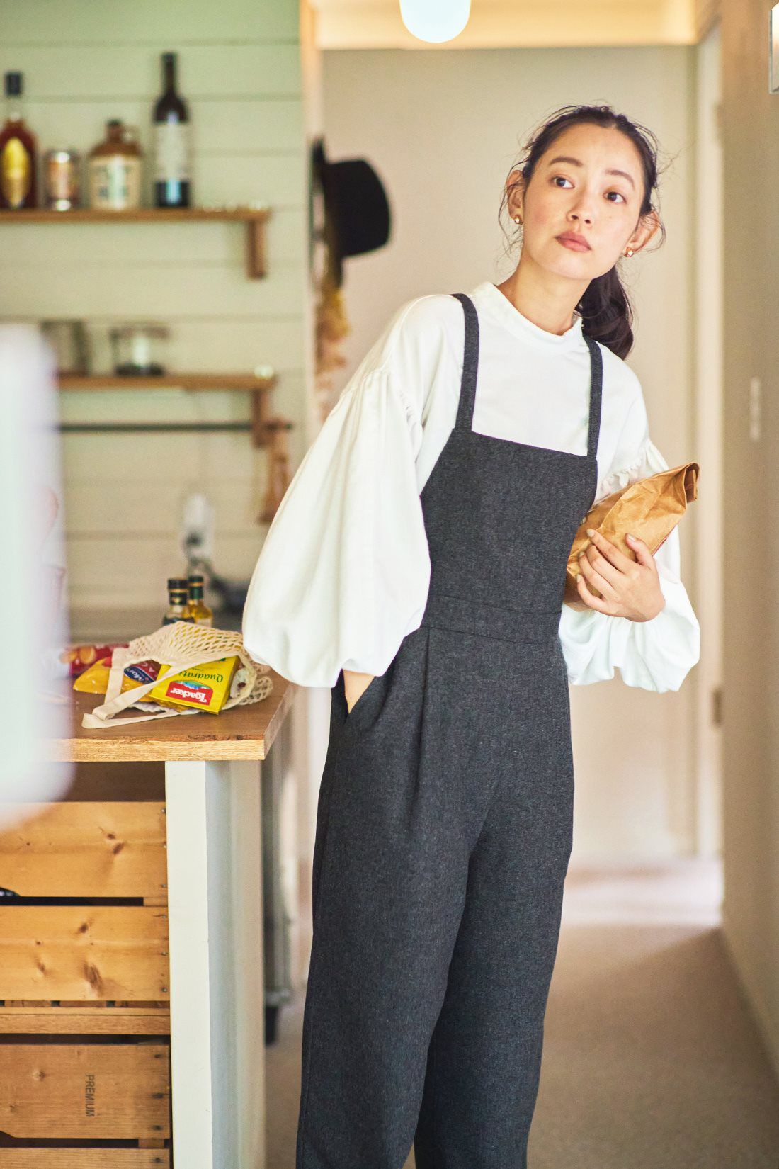 and myera|and myera ボリュームスリーブトップス〈白〉