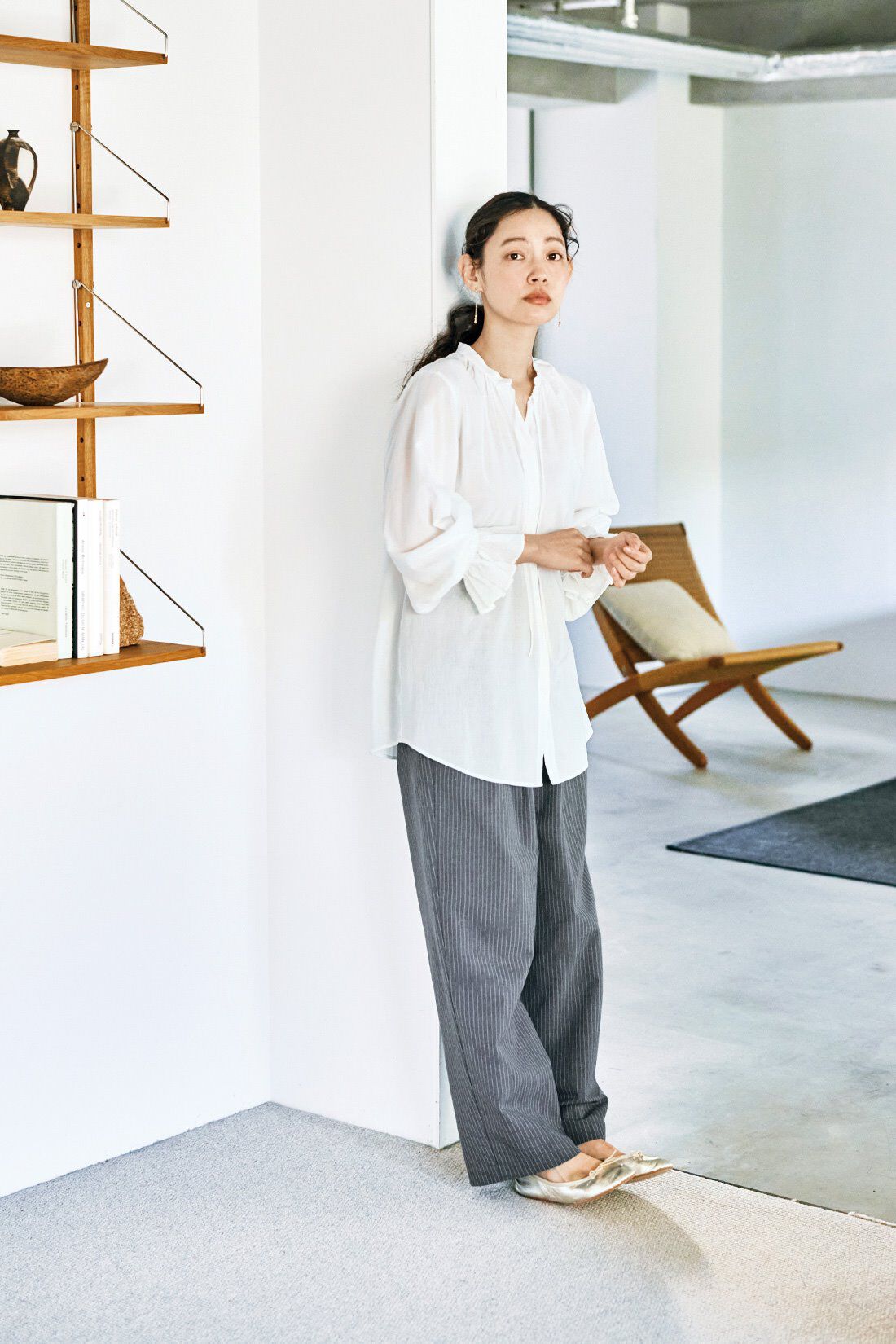 and myera［アンドマイラ］|and myera ストライプなスラックス