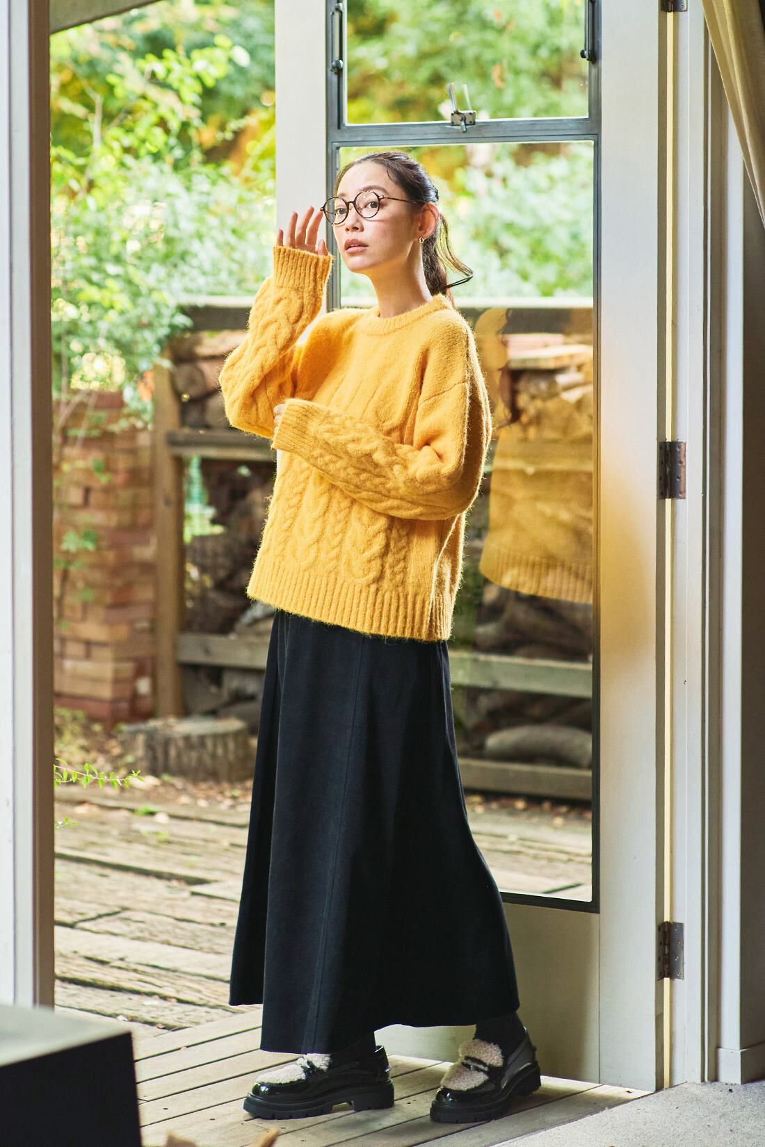 and myera|and myera カットソーツイルのフレアスカート