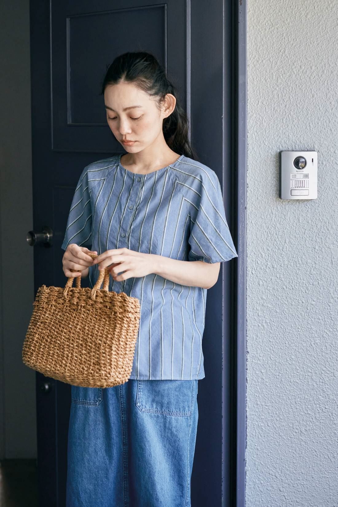 and myera［アンドマイラ］|and myera ストライプなラグランシャツの会