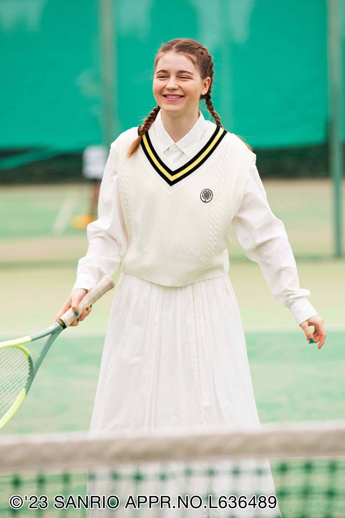 シロップ．|サンリオキャラクターコラボ テニスプレイヤー気分のニットベスト〈パティ＆ジミー〉