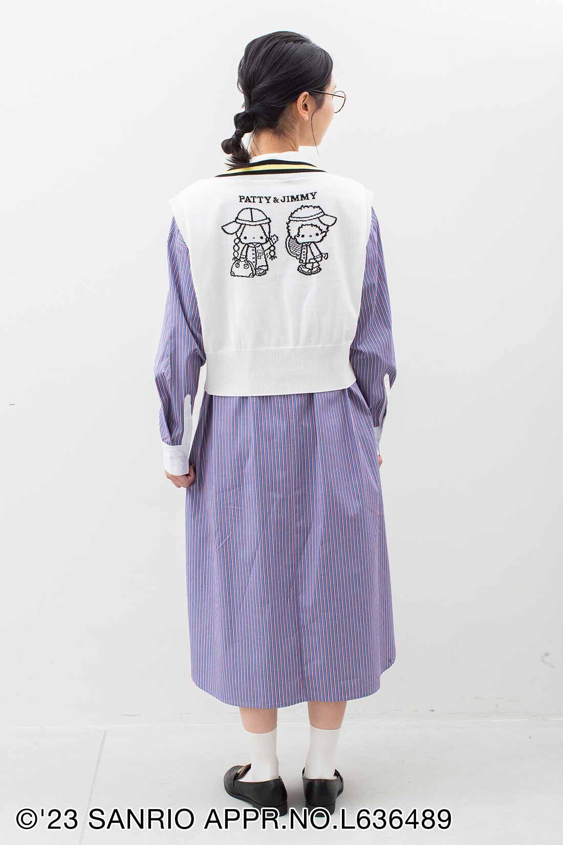 シロップ．|サンリオキャラクターコラボ テニスプレイヤー気分のニットベスト〈パティ＆ジミー〉