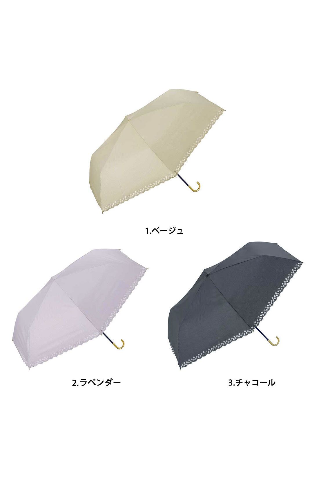 SYRUP. [シロップ．]|【WEB限定】 遮光フラワーカットストライプミニ晴雨兼用折りたたみ傘【シロップ．バスケット】
