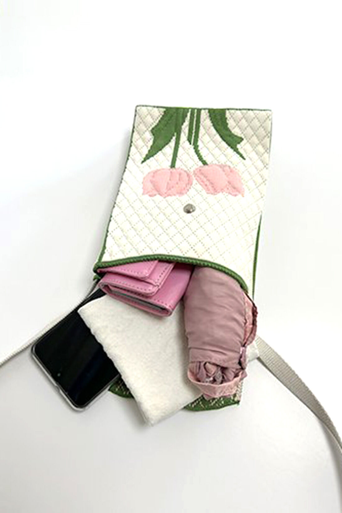 SYRUP. [シロップ．]|【WEB限定】ニットポシェットふたつきチューリップ柄【シロップ．バスケット】
