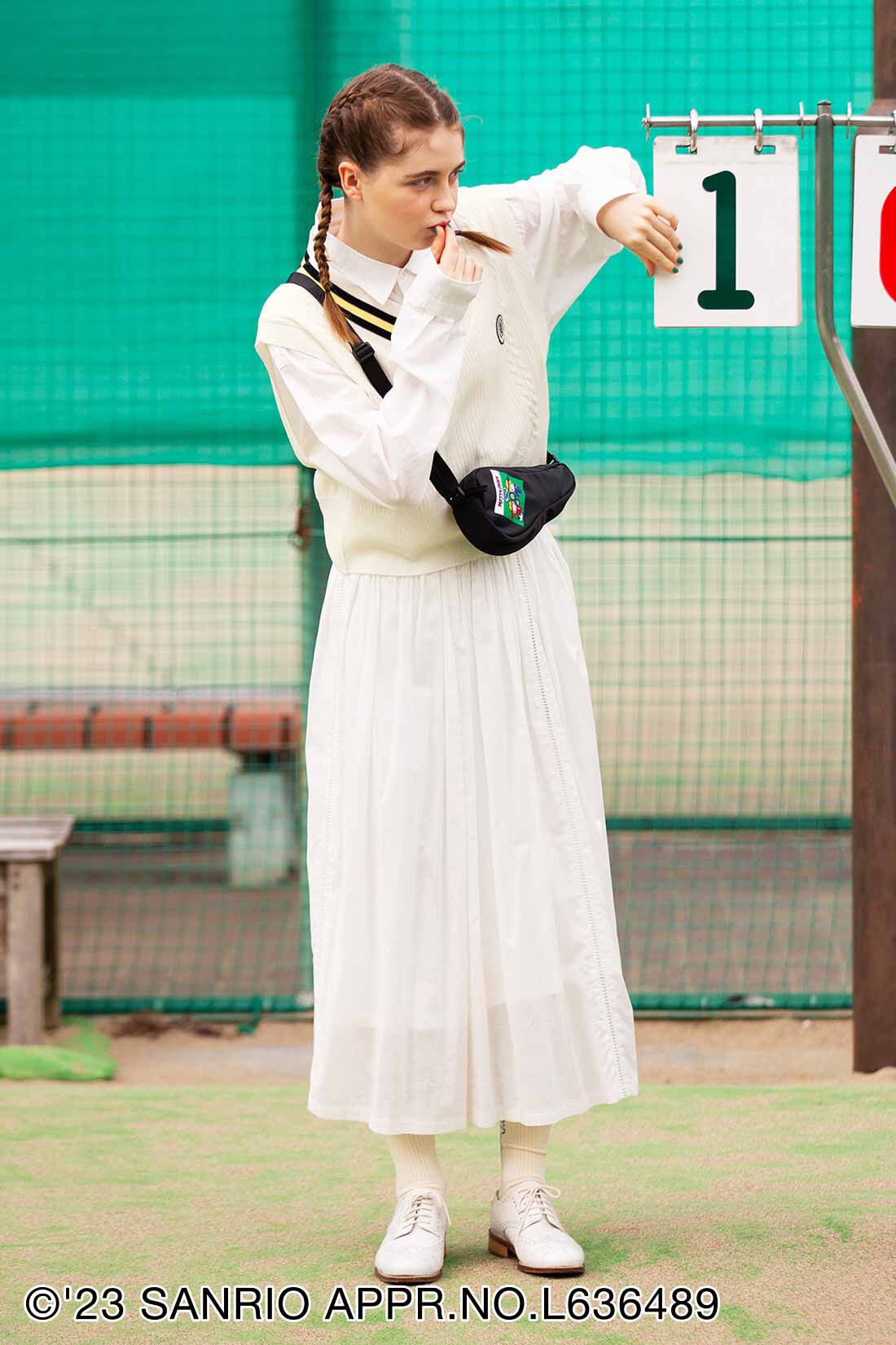 シロップ．|サンリオキャラクターコラボ テニスプレイヤー気分のニットベスト〈パティ＆ジミー〉