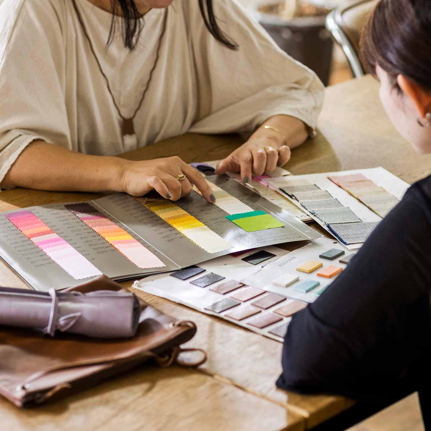 ＆Stories|スタイリストと作った 職人本革遣いの帆布フラワー＆ベジダブルバッグ〈ミントグリーン〉[帆布 鞄：日本製]