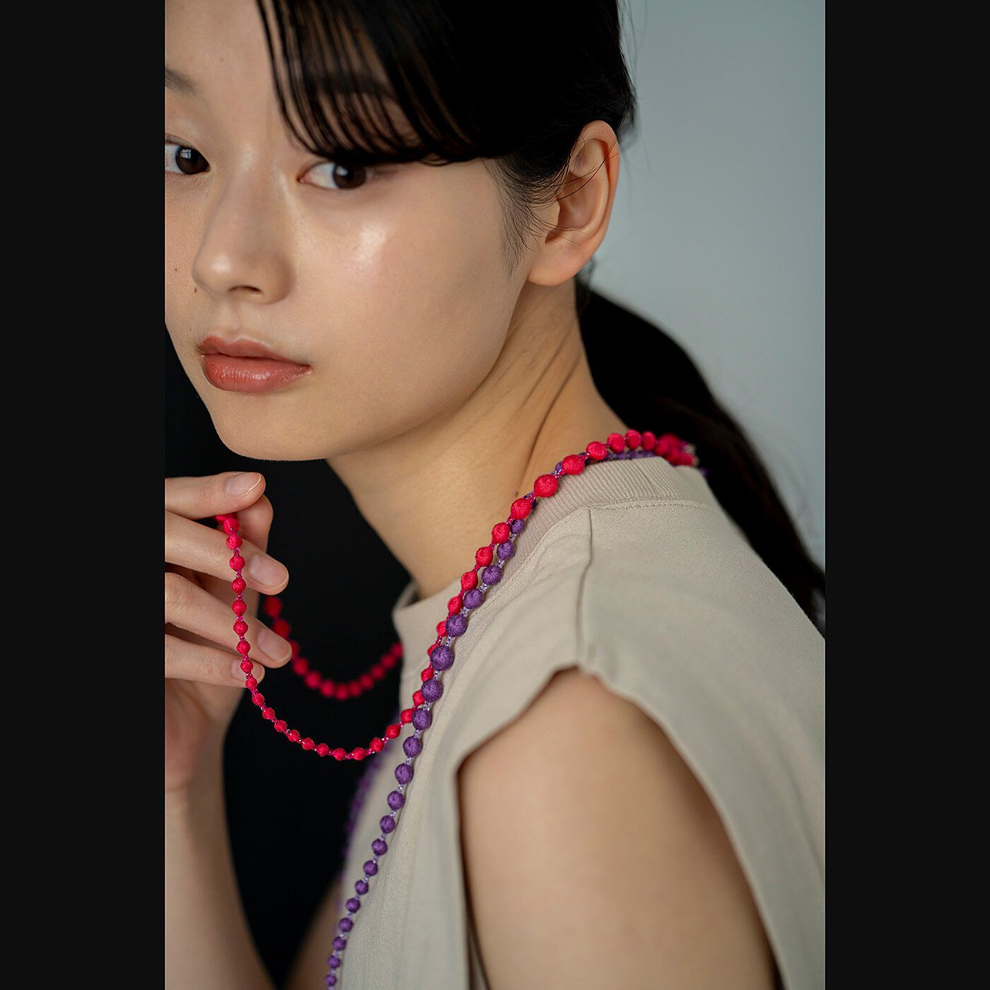 日本職人プロジェクト（Pre-order）|群馬の刺繍工房が作った　誕生石色の刺繍珠ネックレス〈トパーズイエロー色・11月生まれ〉[日本製]