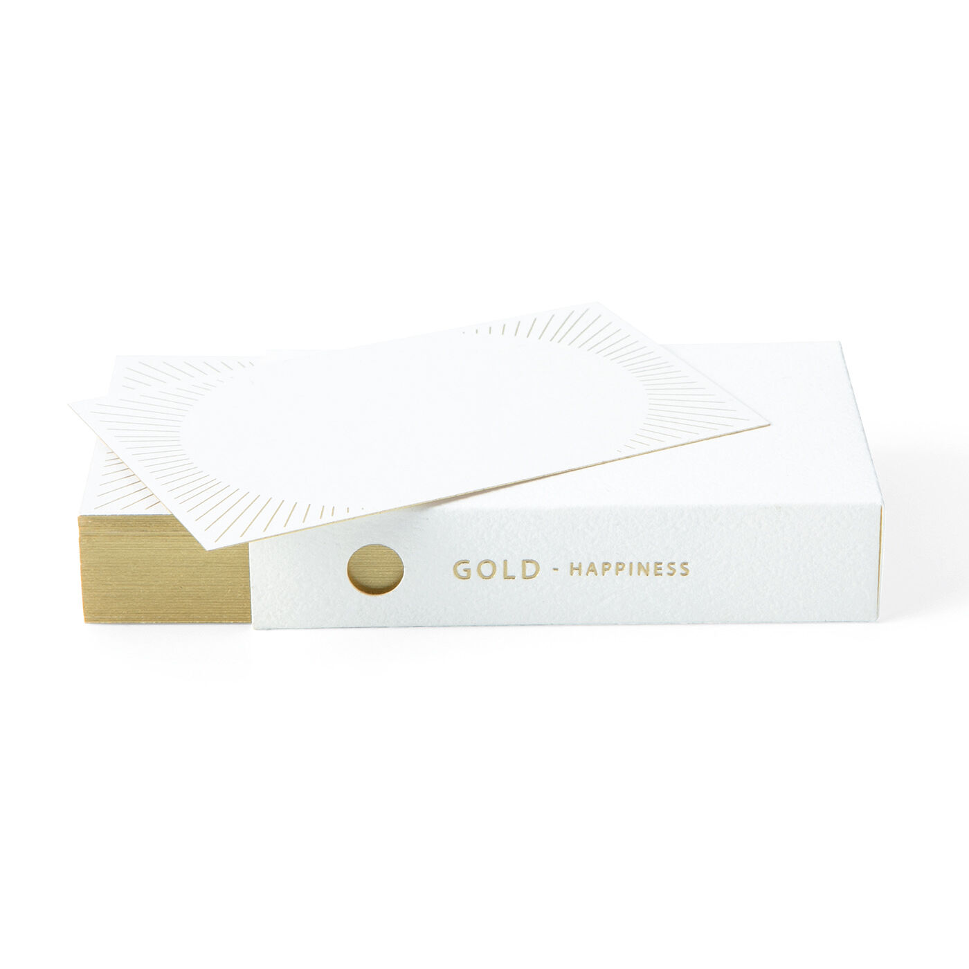 SeeMONO[シーモノ］|日常にメッセージを添える 天金加工が美しい 箔押しメッセージカードの会|GOLD［金箔］：HAPPINESS　明るい輝きに満ちたデザインは、おめでたいときやうれしいときにも。