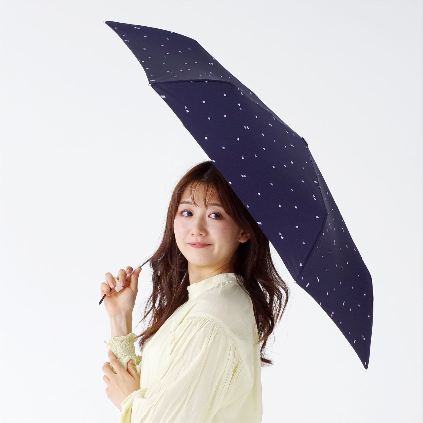 FELISSIMO PARTNERS|ちょっと大きめ折りたたみ雨傘　ミックスハート