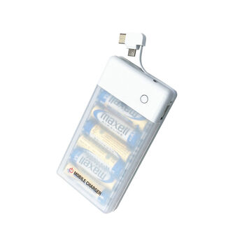 FELISSIMO PARTNERS | 収納式マルチコネクターケーブル内蔵 乾電池式 モバイルバッテリー 充電器