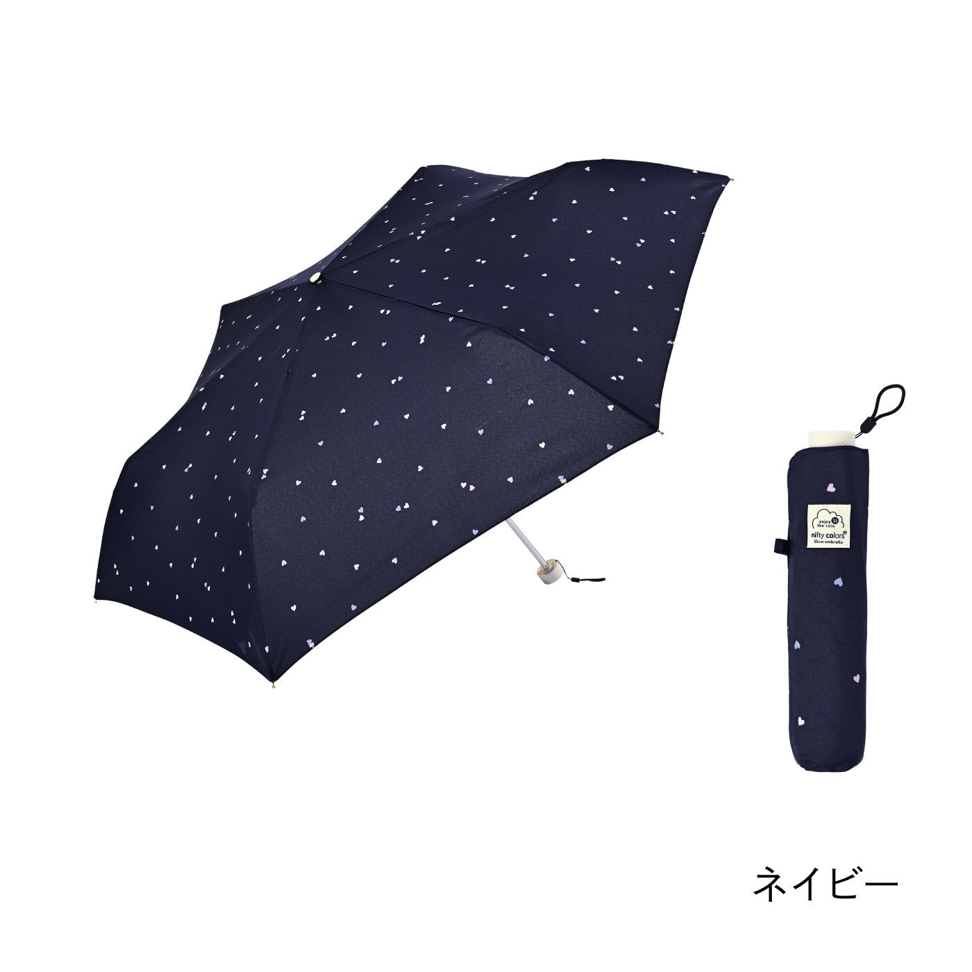 FELISSIMO PARTNERS|ちょっと大きめ折りたたみ雨傘　ミックスハート