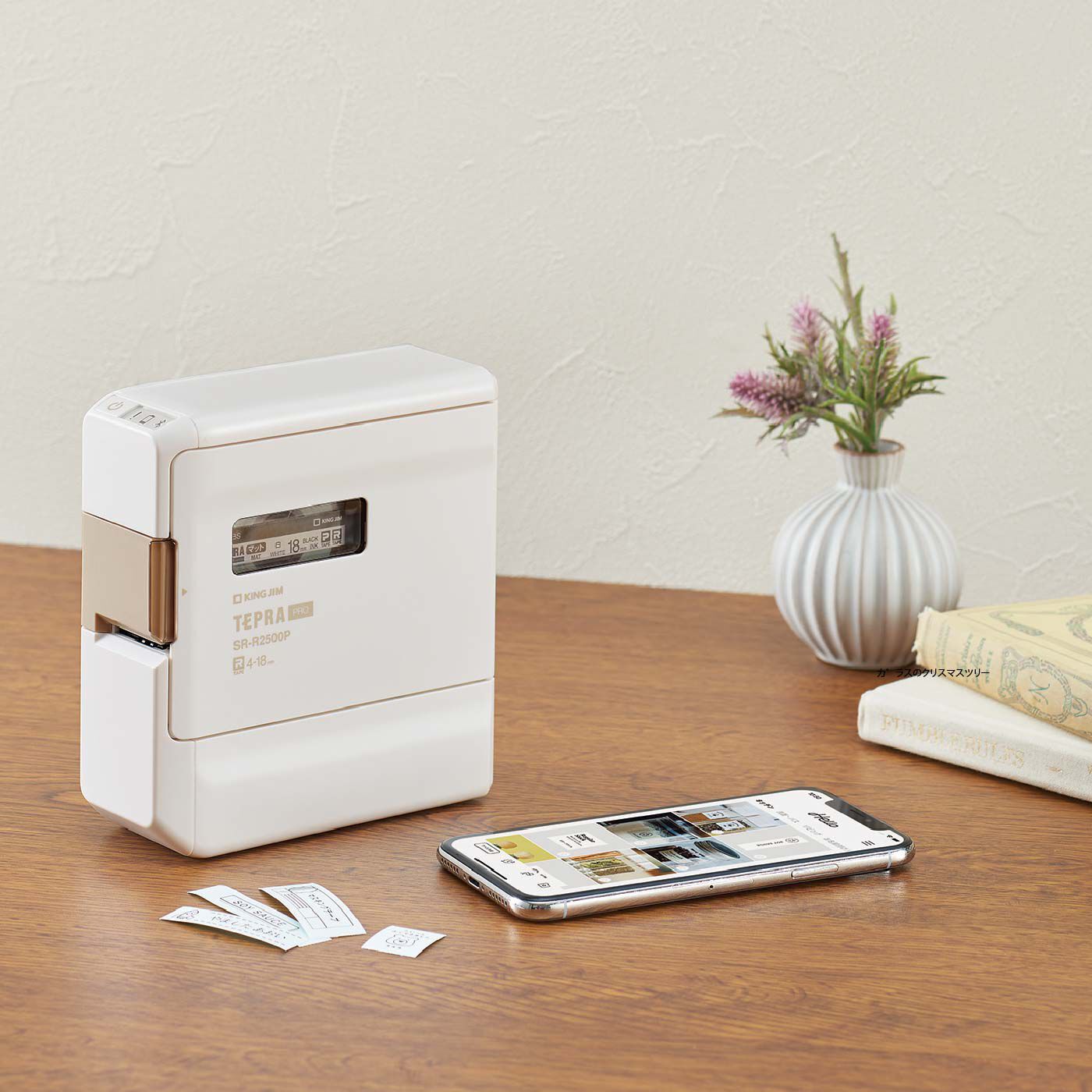 FELISSIMO PARTNERS|おうちで使いたい　スマホでつながるラベルプリンター「テプラ」PRO（クラフト風テープカートリッジ付き）