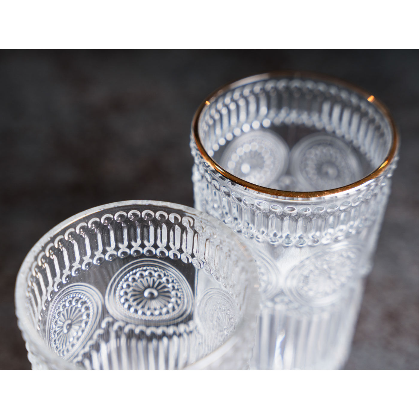 FELISSIMO PARTNERS|アンティークマーケットで見つけたみたいなグラスタンブラー〈トール〉２個セット