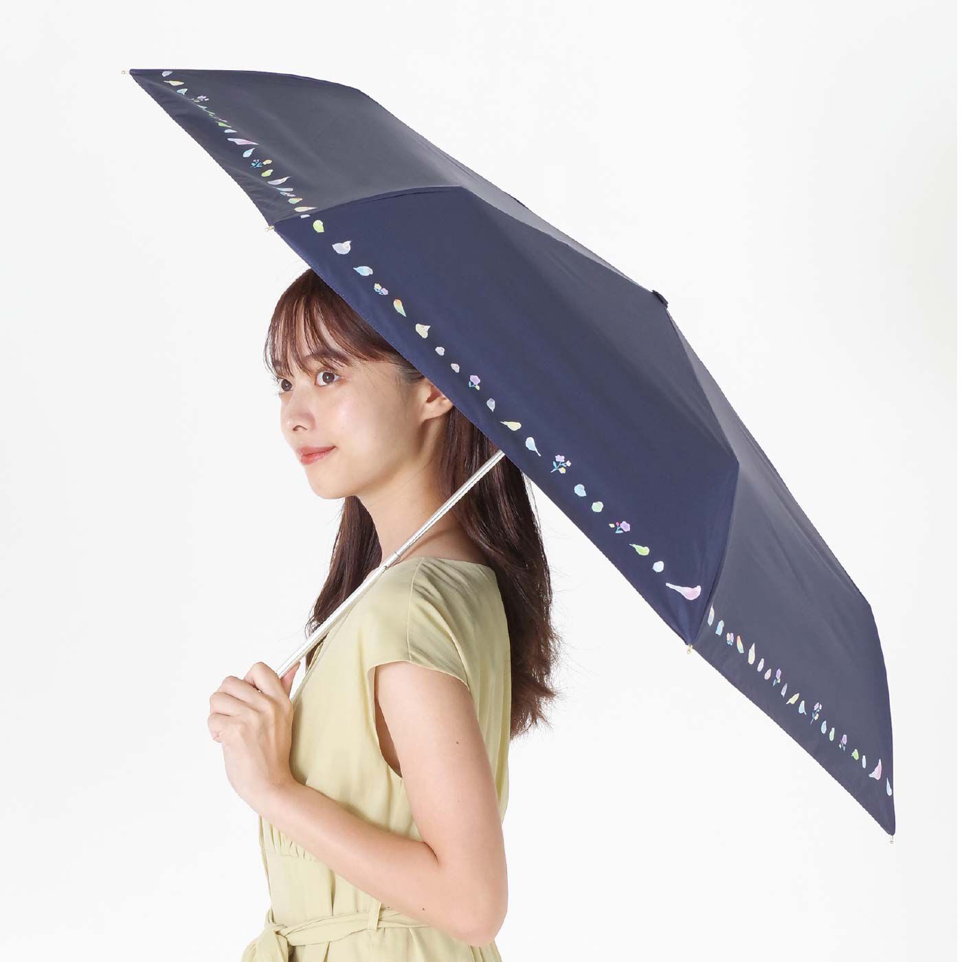 FELISSIMO PARTNERS|折りたたみ晴雨兼用日傘　ことりたち