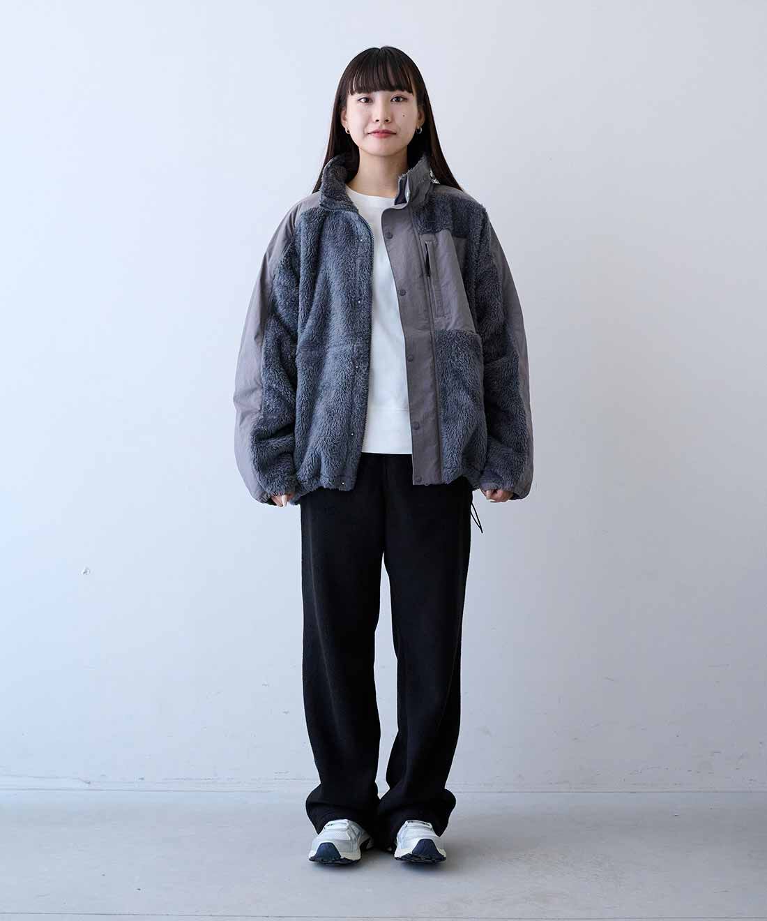 MEDE19F|GERRY（R）フリースボンディングボアジャケット〈グレー〉とGERRY（R）  フリースパンツ〈ブラック〉のコーディネート