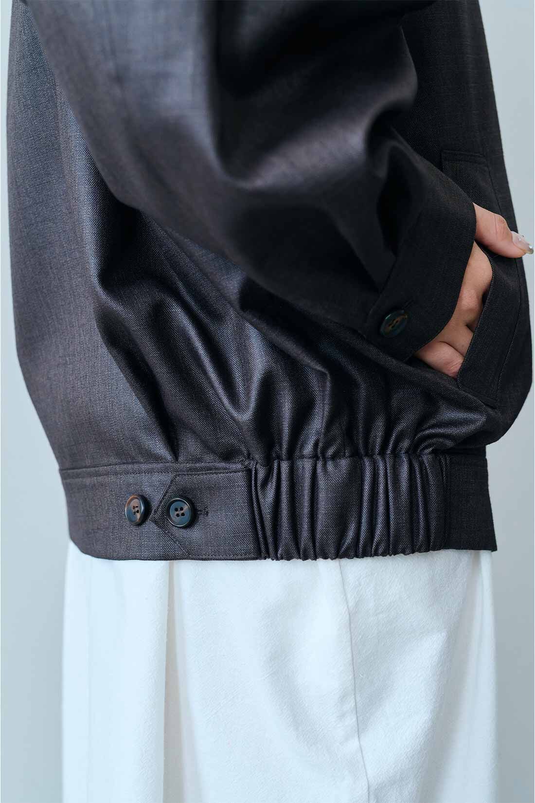 MEDE19F [メデ・ジュウキュウ]|MEDE19F　シャークスキンのオーバーサイズジップジャケット〈チャコールブラウン〉
