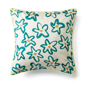 MEDE19F | 夏の花 クッションカバー〈アイボリー〉