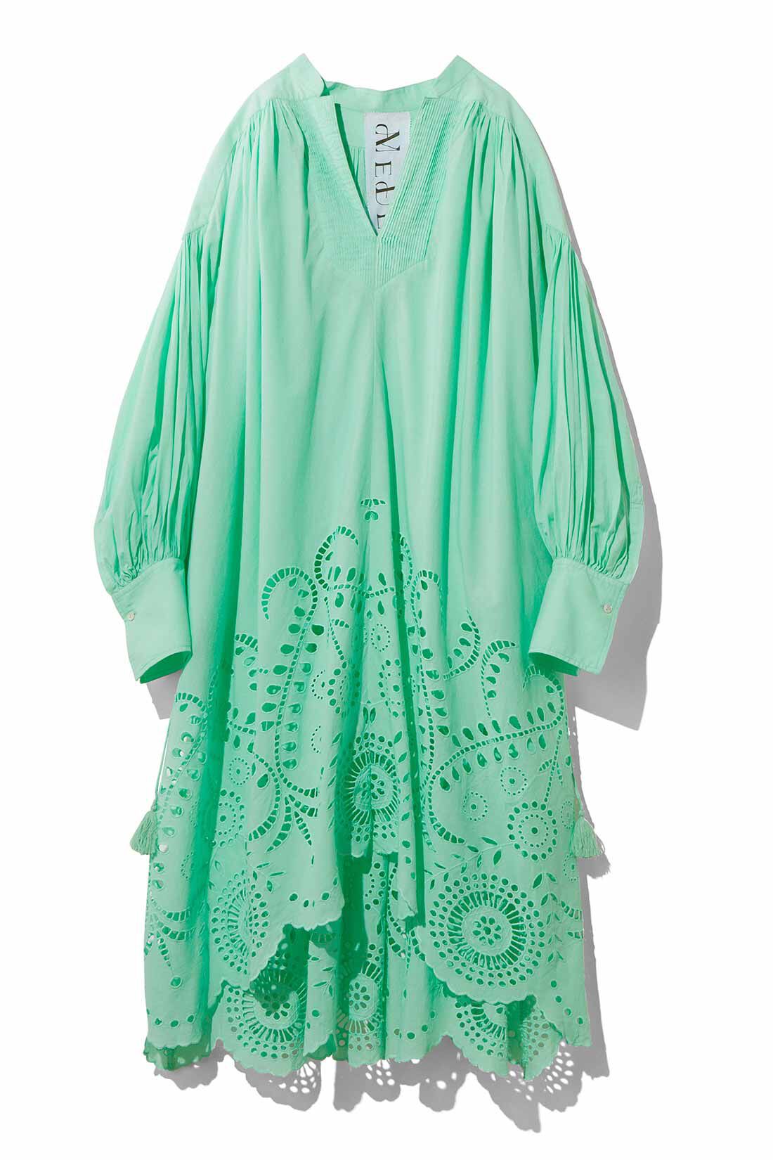 MEDE19F|MEDE19F　〈MADE IN INDIA COLLECTION〉エンブロイダリーコットンワンピース〈ライトグリーン〉