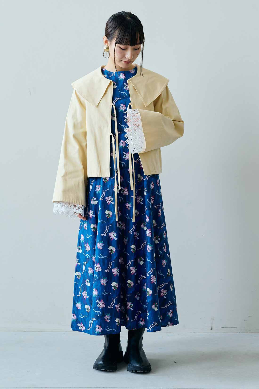 MEDE19F [メデ・ジュウキュウ]|MEDE19F　Boutique888さんコラボ ビッグカラージャケット〈クリームイエロー〉|モデル身長：158cm　着用サイズ：M