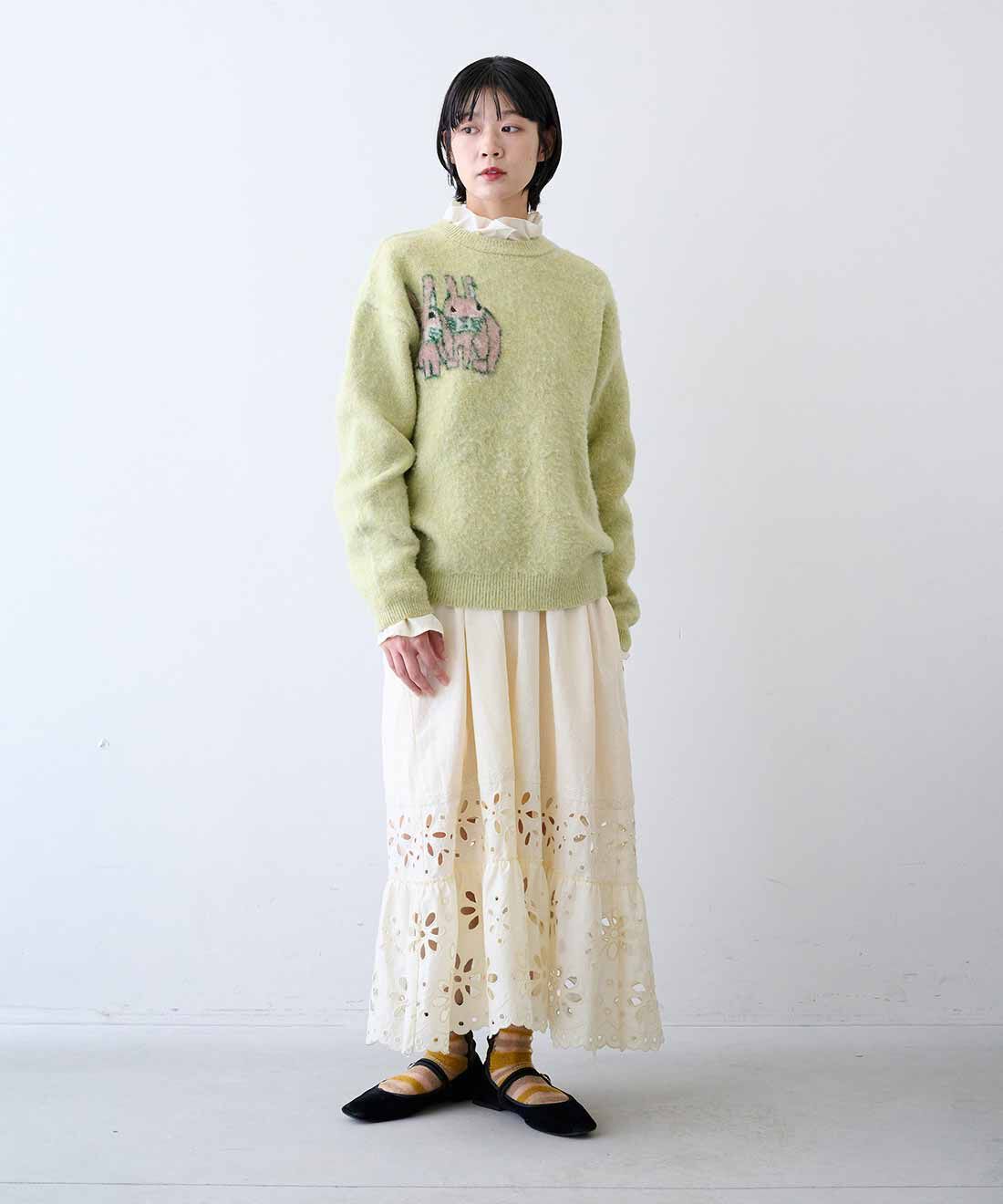 MEDE19F|UNICOLART　アニマルモチーフニットトップスのコーディネート