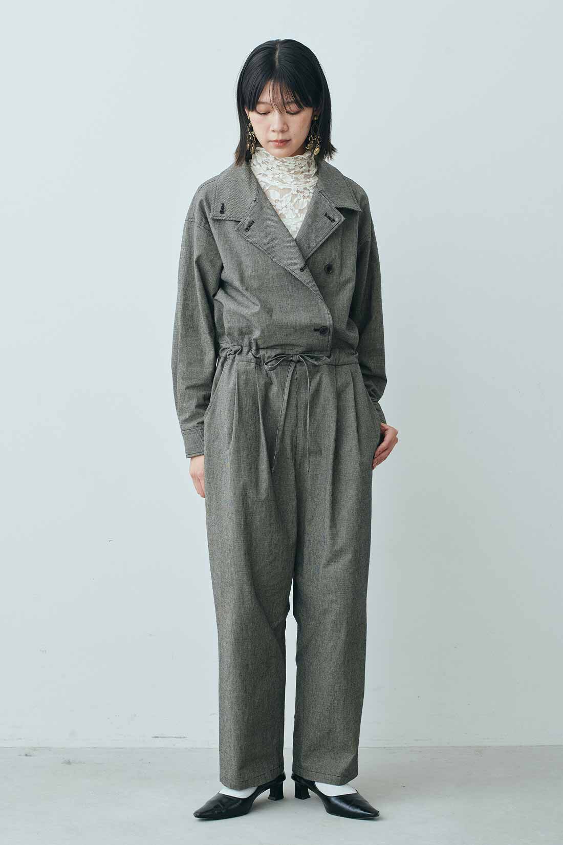 MEDE19F [メデ・ジュウキュウ]|MEDE19F　レースハイネックトップス|モデル身長：163cm　着用サイズ：M