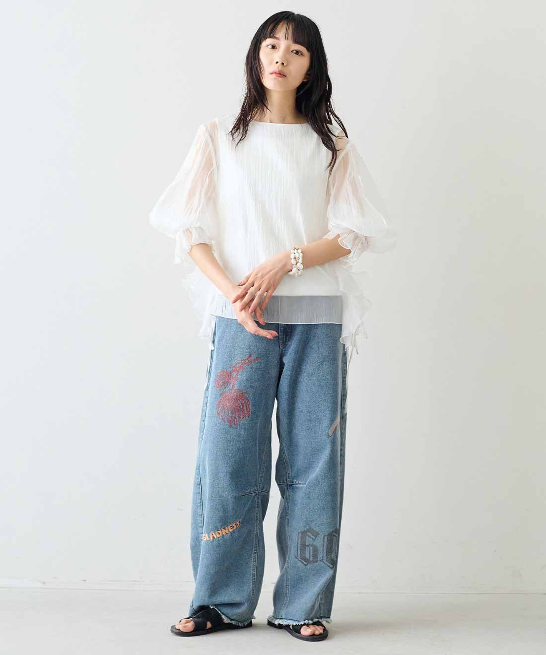 MEDE19F [メデ・ジュウキュウ]|MEDE19F たゆたうくらげのドッキングトップス|モデル身長：163cm　着用サイズ：M