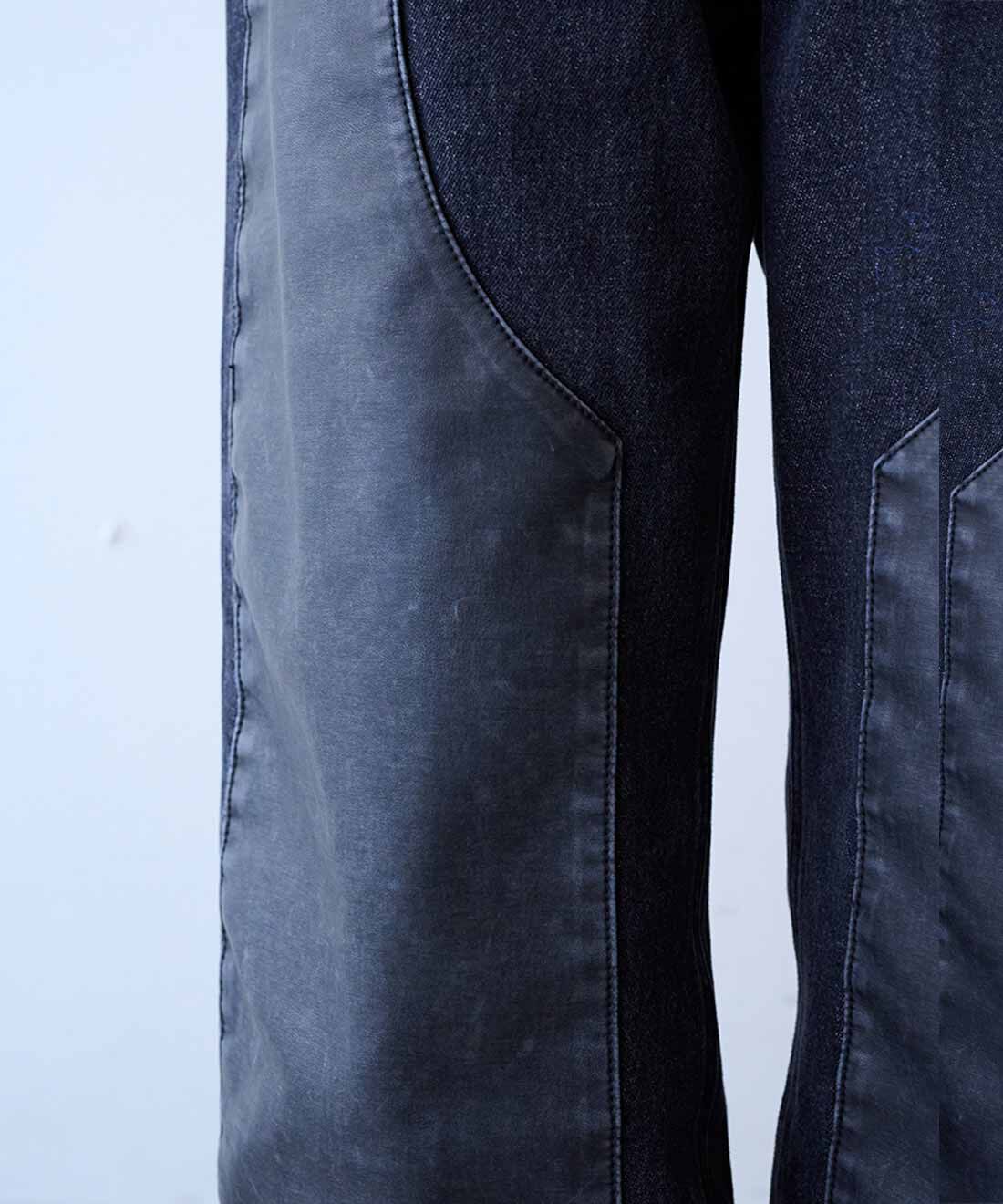 MEDE19F|MEDE19F　合皮パッチのダブルニーパンツ〈ブラック〉