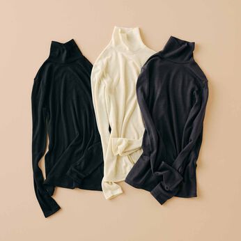 ウール100％素材 カットソータートルの会