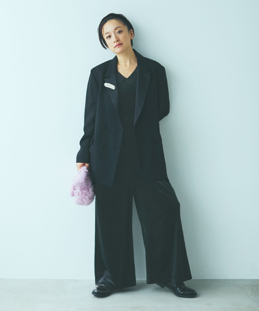 MEDE19F [メデ・ジュウキュウ]|MEDE19F 高山都さんコラボ バイカラーオールインワン〈ブラック〉