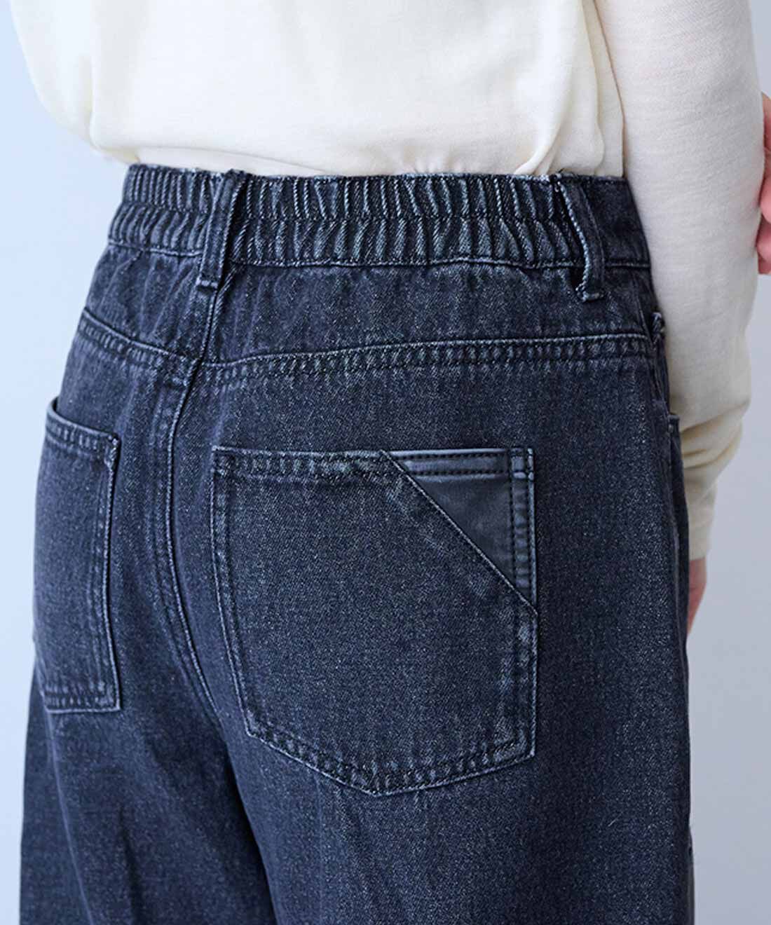 MEDE19F|MEDE19F　合皮パッチのダブルニーパンツ〈ブラック〉