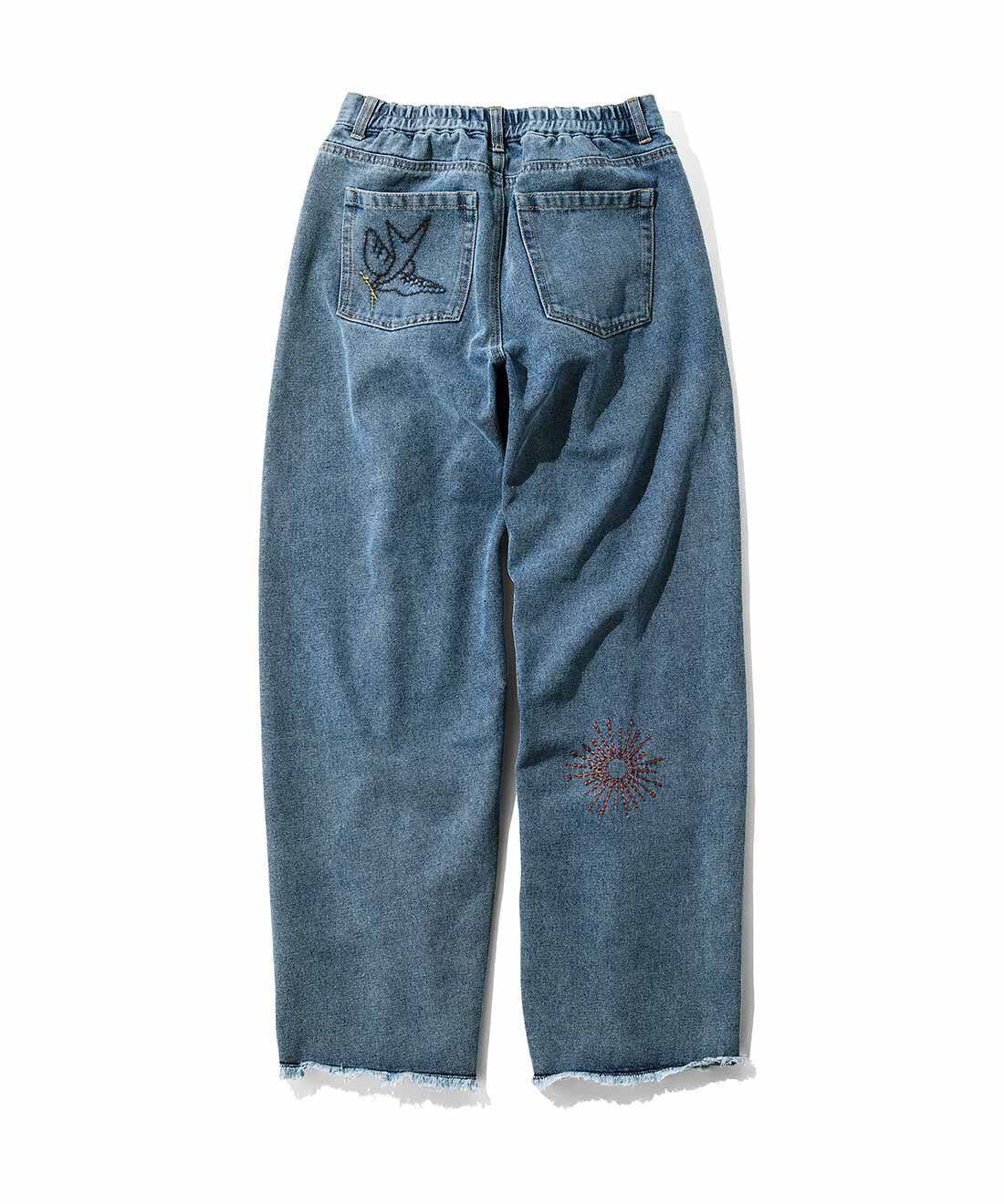 MEDE19F [メデ・ジュウキュウ]|MEDE19F 刺しゅうとプリントをほどこしたバレルデニム|BACK