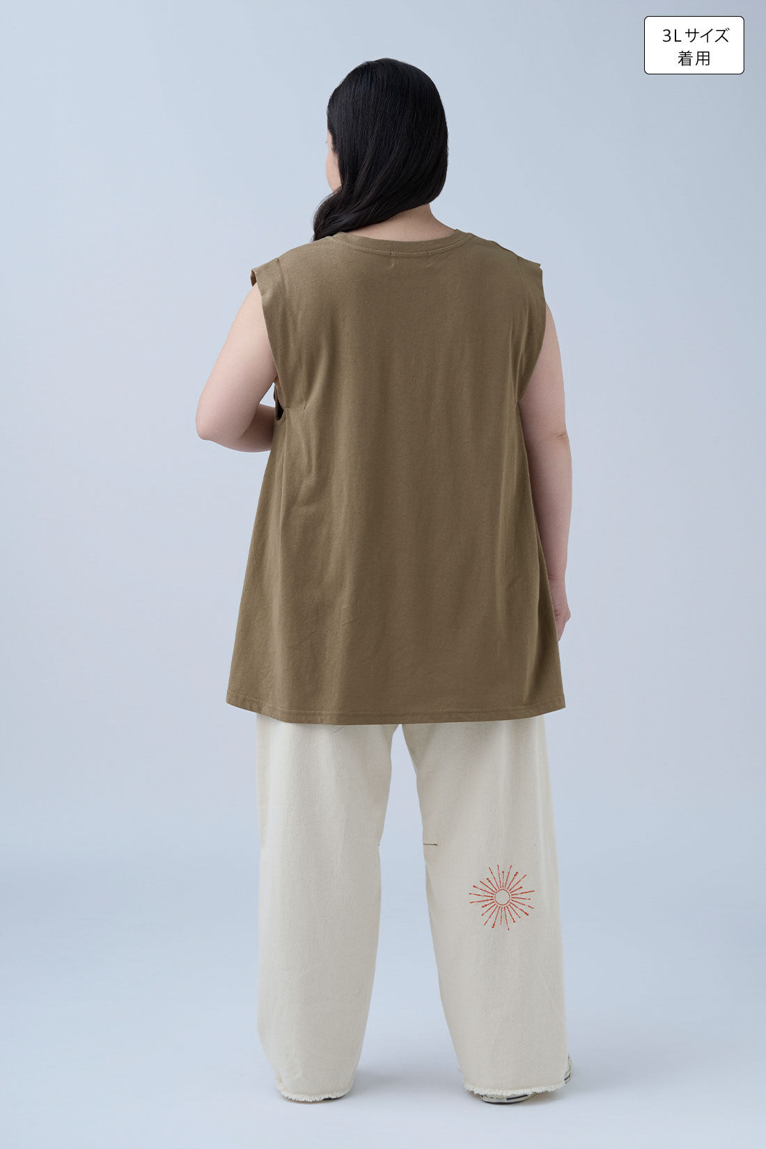 MEDE19F|タック遣い フレンチスリーブコットントップスの会のコーディネート|身長：160cm バスト：113cm ウエスト：90cm ヒップ：115cm 太ももまわり：63cm