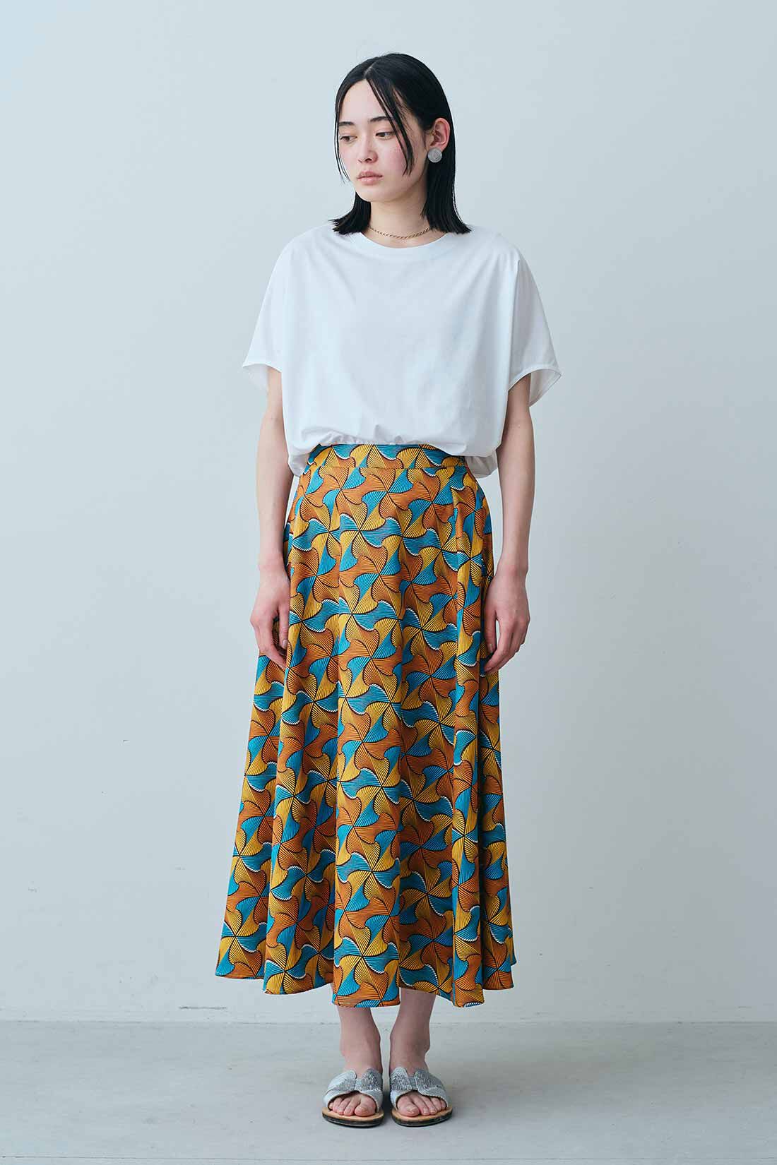 MEDE19F|MEDE19F　アフリカンプリント柄スカート|モデル身長：167cm　着用サイズ：M