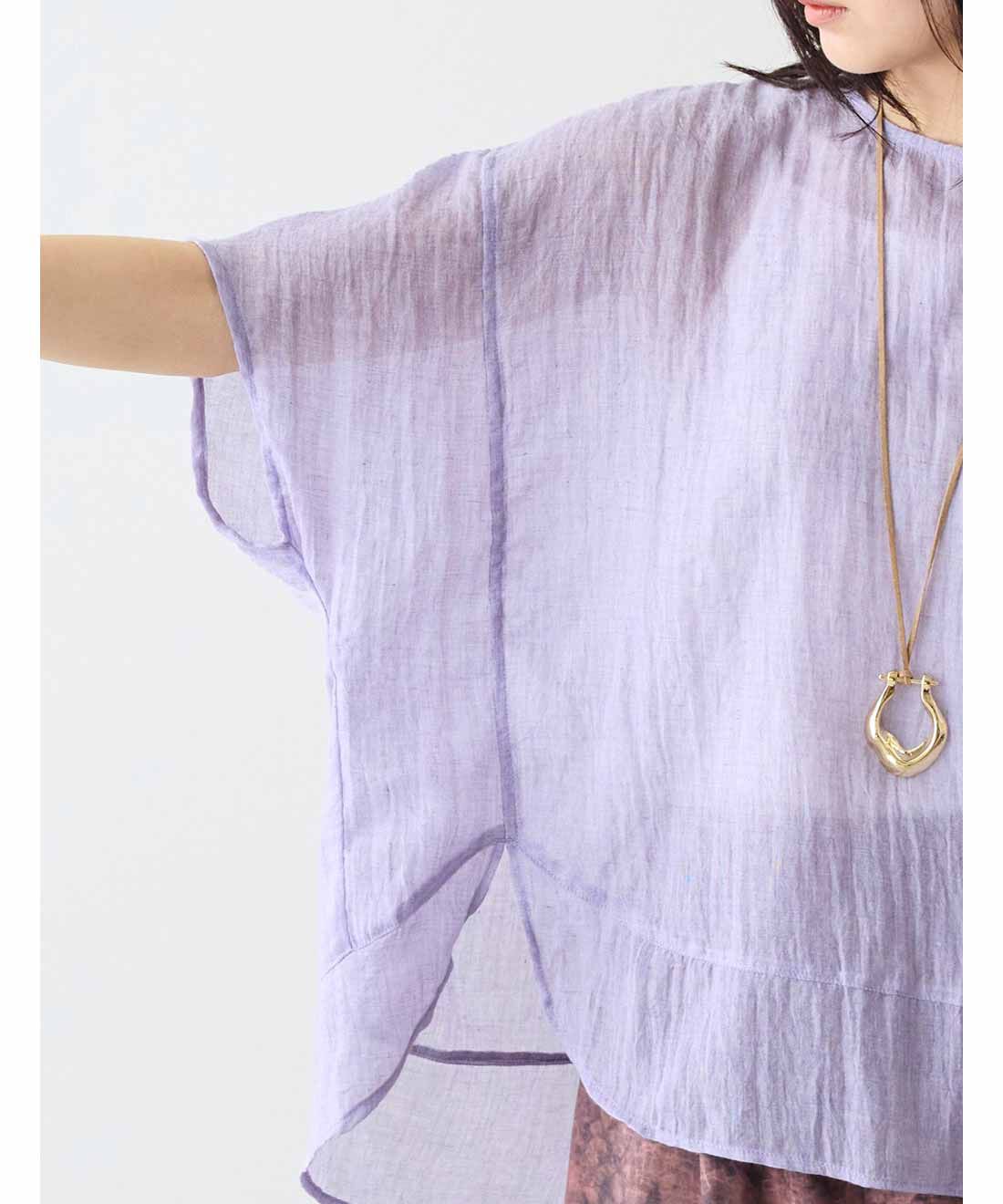 MEDE19F|MEDE19F　軽やかな着心地のシングルガーゼデザイントップス〈ライトパープル〉