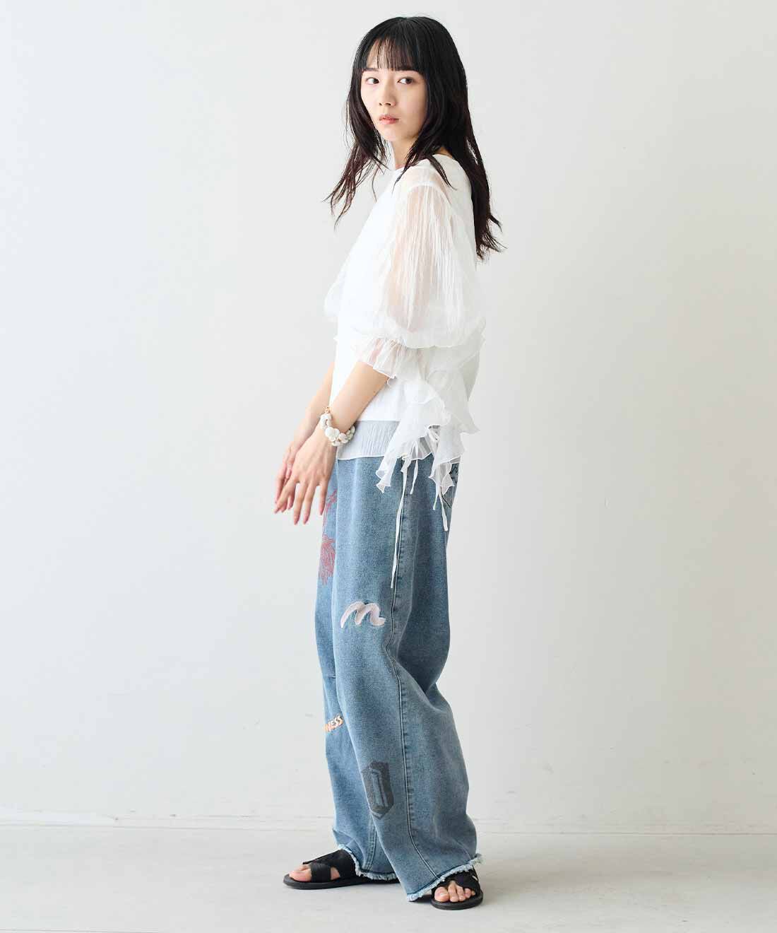 MEDE19F [メデ・ジュウキュウ]|MEDE19F たゆたうくらげのドッキングトップス|モデル身長：163cm　着用サイズ：M