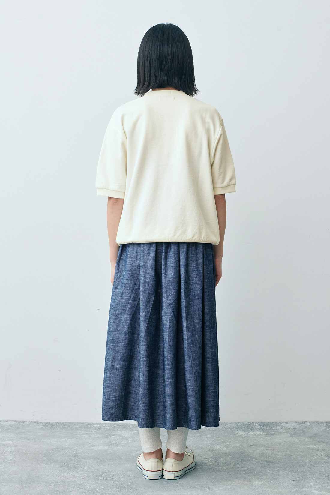 THREE FIFTY STANDARD|THREE FIFTY STANDARD やわらかな風合いのフライス編みレギンスの会|モデル身長：163cm 着用サイズ：M