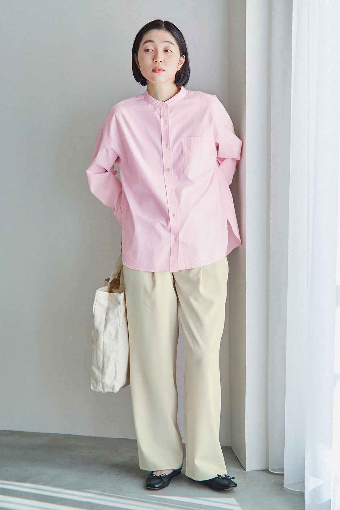 THREE FIFTY STANDARD|スタンドカラーシャツＰＫ　ＴＦＳのコーディネート