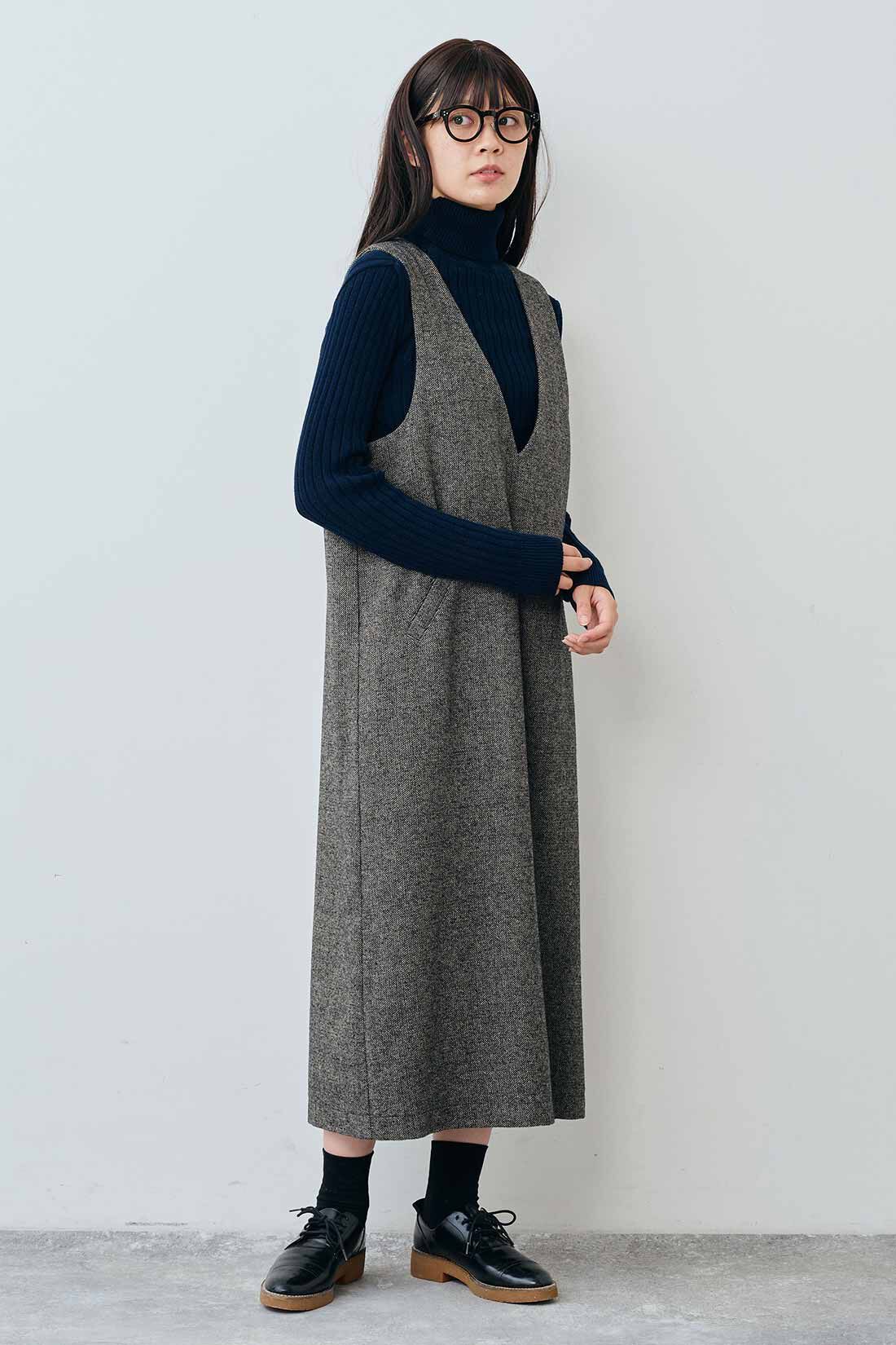 THREE FIFTY STANDARD［スリーフィフティースタンダード］|コットン100％のリブタートルのコーディネート