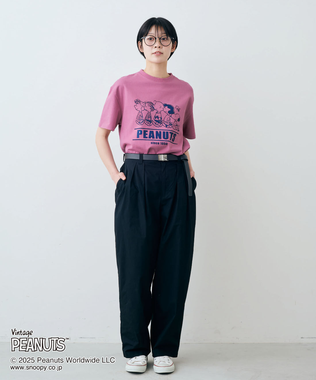 THREE FIFTY STANDARD|ラフなシルエットのテーパードパンツ〈ブラック〉のコーディネート